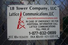 The Lattice Communications sign on their Sherman Mountain station.