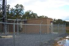 Equipment buildings, and mud.